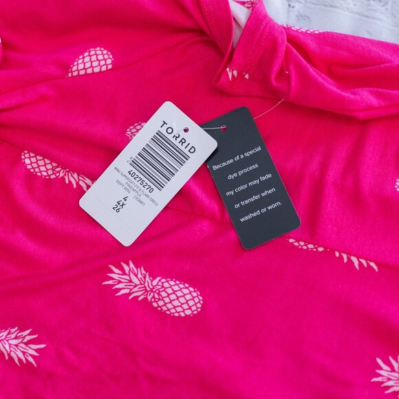 NWT Torrid Mini Super Soft Fit N Flare Dress Pink Size 4 - 4x/26 - Picture 8 of 11
